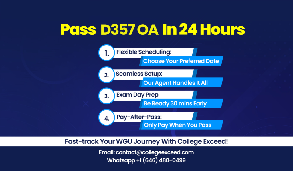 WGU D357 OA Questions and Answers
